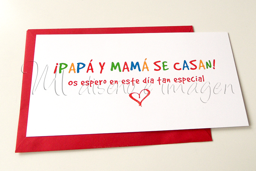 Resultado de imagen de invitaciones de boda hechas por niños